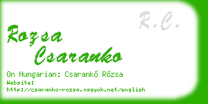 rozsa csaranko business card