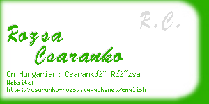 rozsa csaranko business card